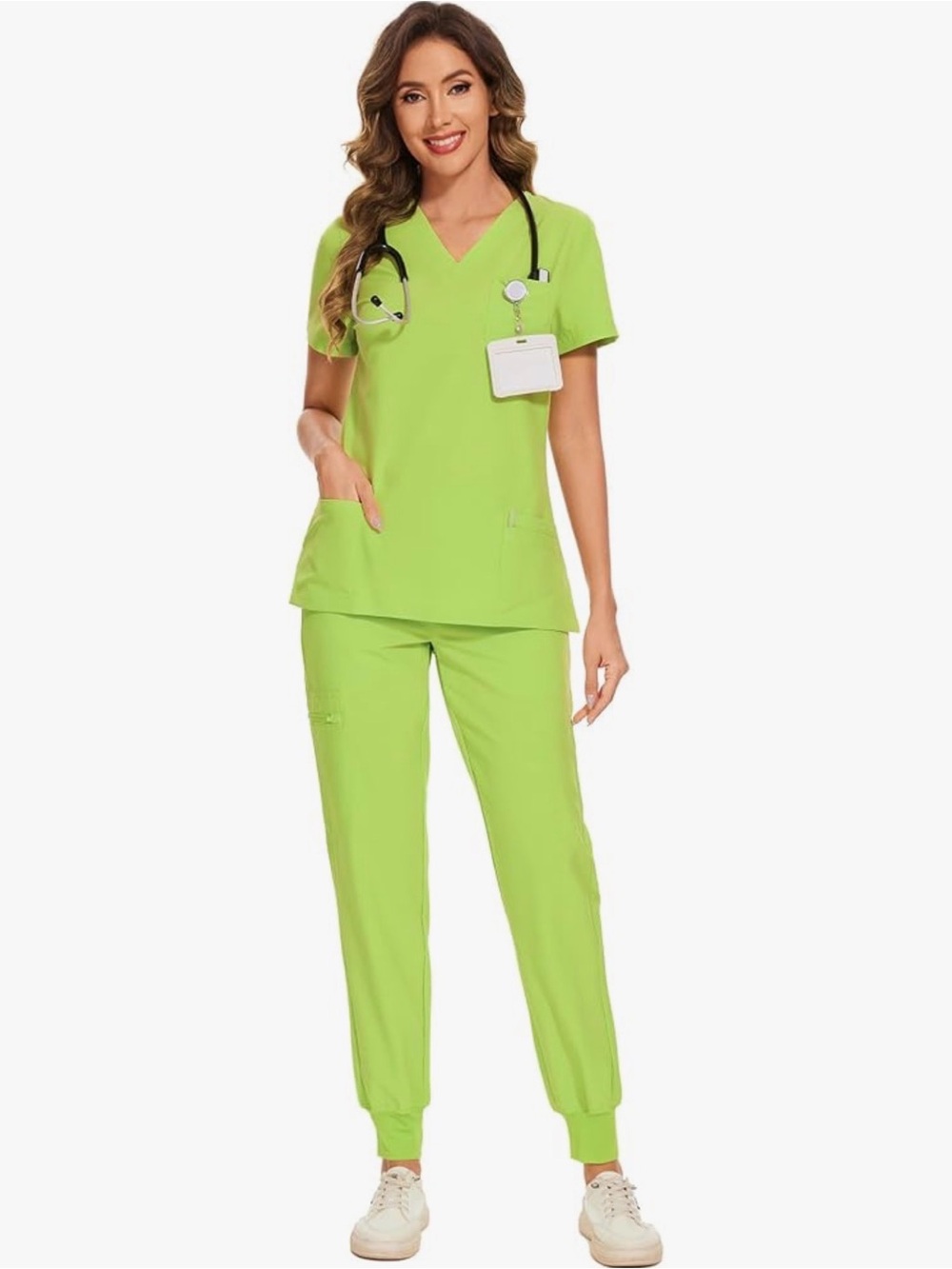 Women's Lime Green Medical Jogger Pants - Comfortable Workwear